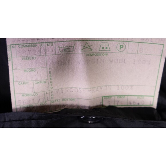 MANI Vintage Sport Coat Men Size 46L/S Herringbone Black 2 Button Wool Blazer - Picture 12 of 15